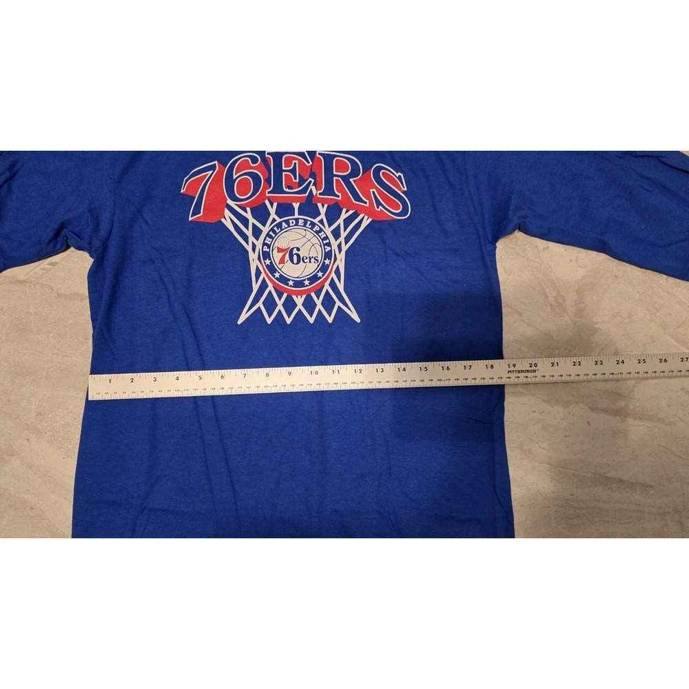 Philadelphia 76ers Blue Long Sleeve Shirt NBA Basketball Fan Apparel Mens Medium - Picture 6 of 8